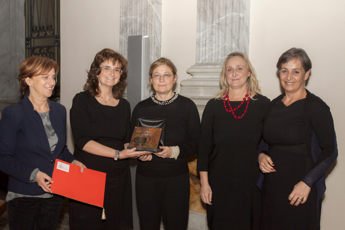 Gina Di Liegro della Fondazione Di Liegro, le insegnanti della Scuola Secondaria di I grado ‘S. Pertini’ – Istituto Comprensivo ‘B.Lanino’ di Vercelli Carolina Vergerio e Patrizia Pomati, il Presidente del I Municipio Sabrina Alfonsi,