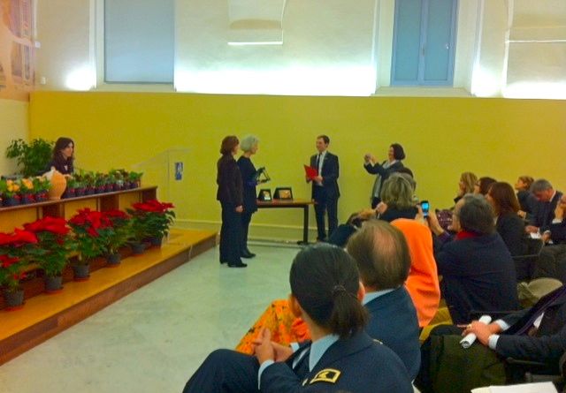 La premiazione della giornalista Fiamma Arditi